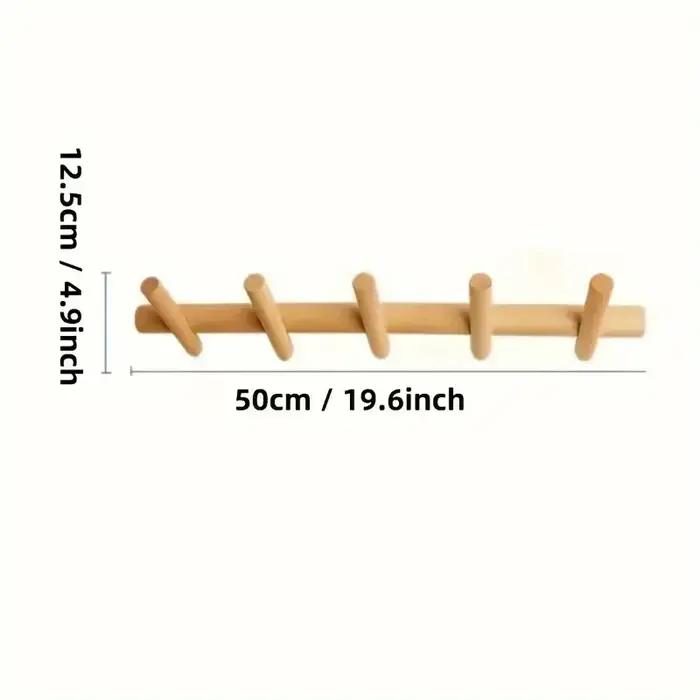 Cintre de rangement mural en bois massif, manteau T1, clé, décoration d'entrée de couloir, 5 crochet