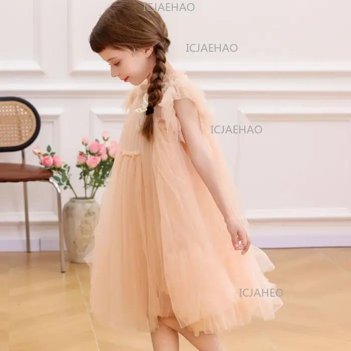 Robe de Princesse Élégante pour Filles 2026 – Tenue de Soirée Formelle Tutu avec Manches Volantes po