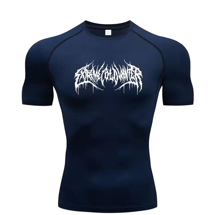 Sweat-shirt de Compression d'été à manches courtes pour hommes, T-Shirt de Fitness, de course, à séc