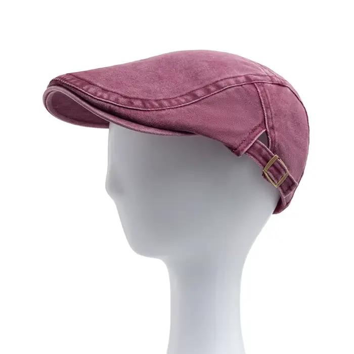 Béret Vintage en coton pour hommes et femmes, casquette à visière plate, décontractée, automne, rétr