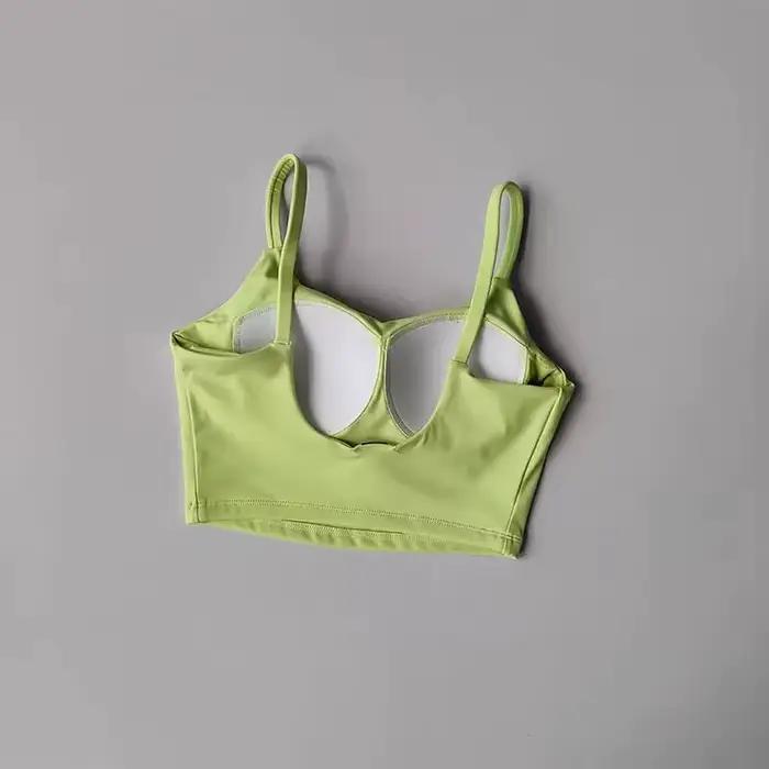 Soutien-gorge de sport push-up pour femmes - Coussinet fixe pour yoga, fitness et course respirant
