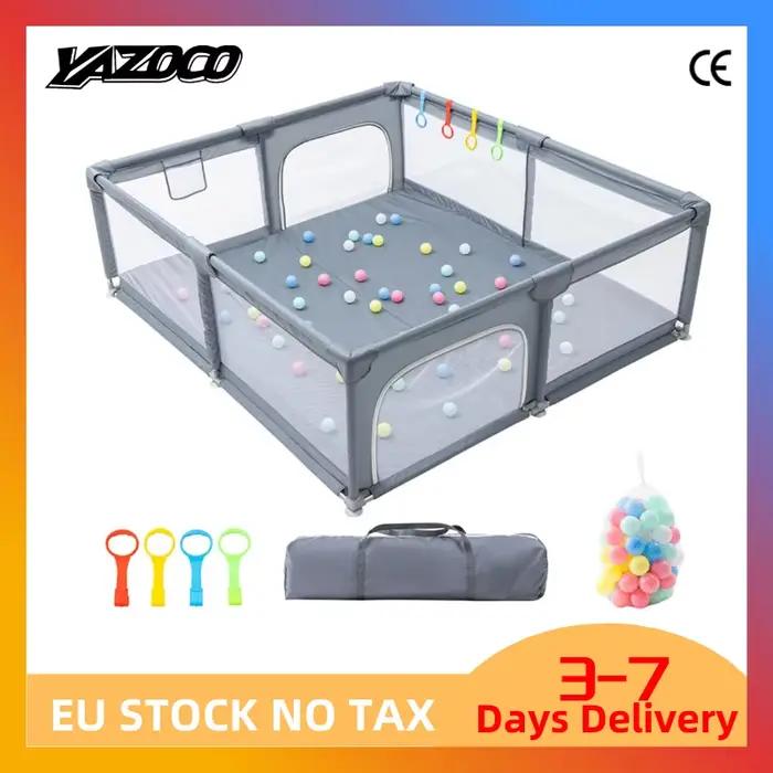 Parc pour bébé, barrière de sécurité pour enfant, clôture avec anneau de traction, boîte à balles, a