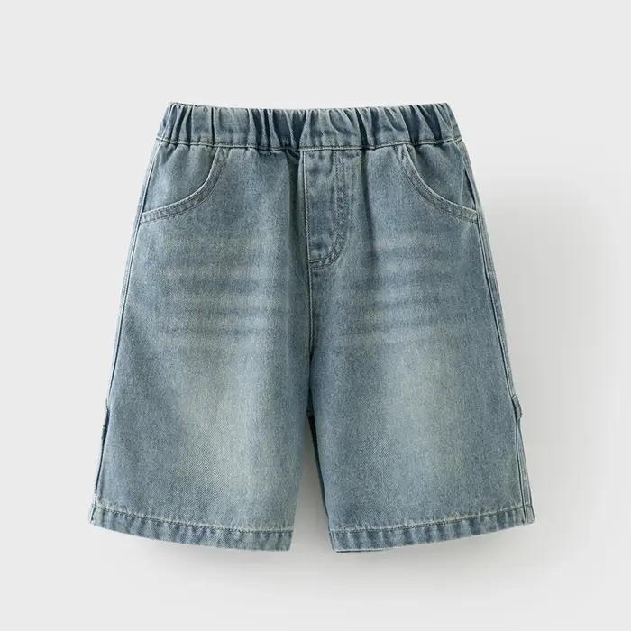 Shorts en jean à jambes larges pour garçons Dave Bella, 7-13 ans, jeans d'été, pantalon de cowboy po