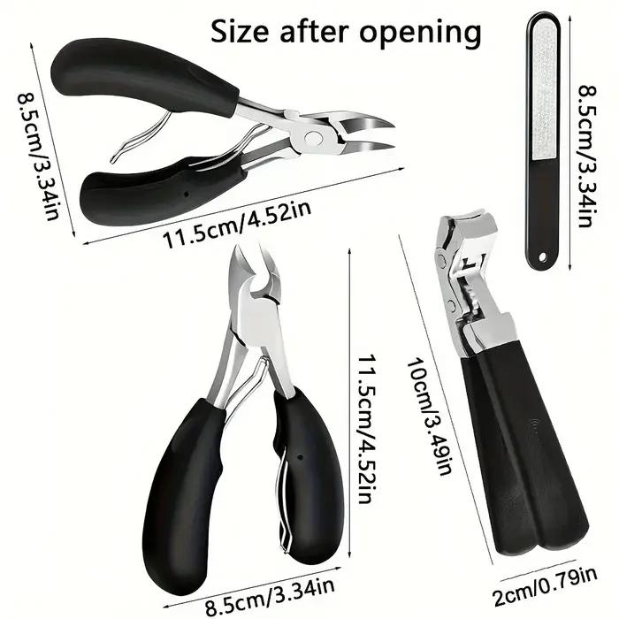 Coupe-ongles épais et orteils pour personnes âgées, ensemble de 4 pièces, Extra Large, ouverture à l