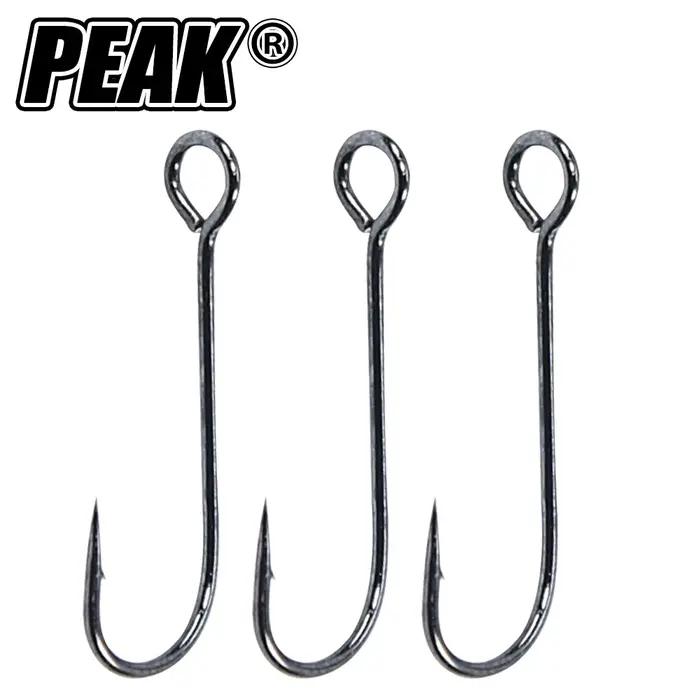 PEAK 20 pcs/lot grands yeux anneau pêche doux ver crochets haute teneur en carbone en acier large Su