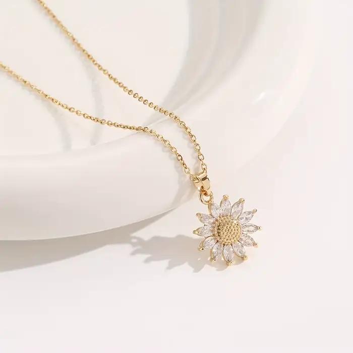 Coffret cadeau élégant collier tournesol - Celébrez l'amour, la fidélité