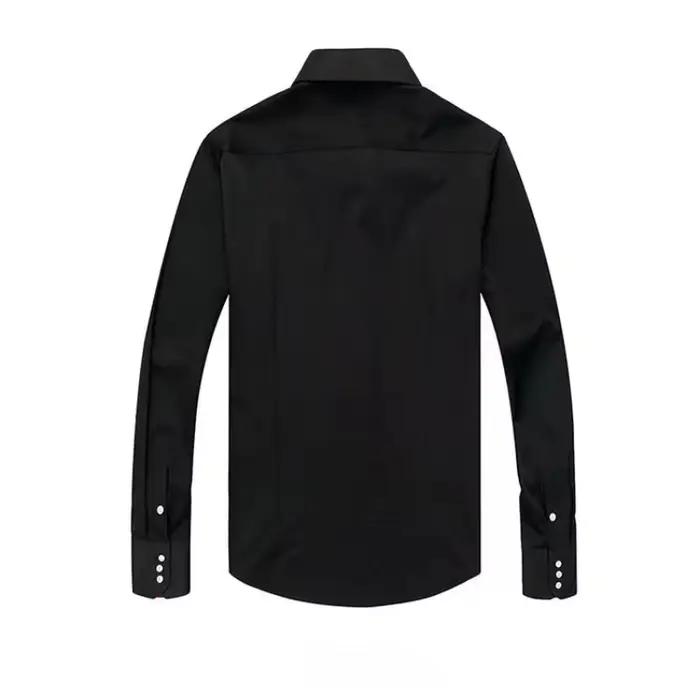 Chemise habillée pour hommes col boutonné formel affaires à manches longues décontracté mode coréenn