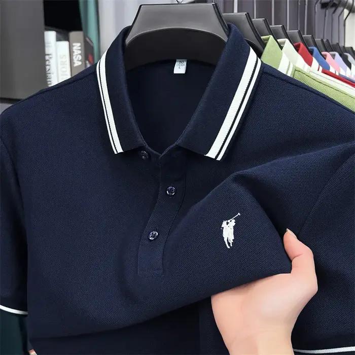 100% coton marque de luxe manches courtes polo shirt hommes nouveau classique pony broderie été T-sh