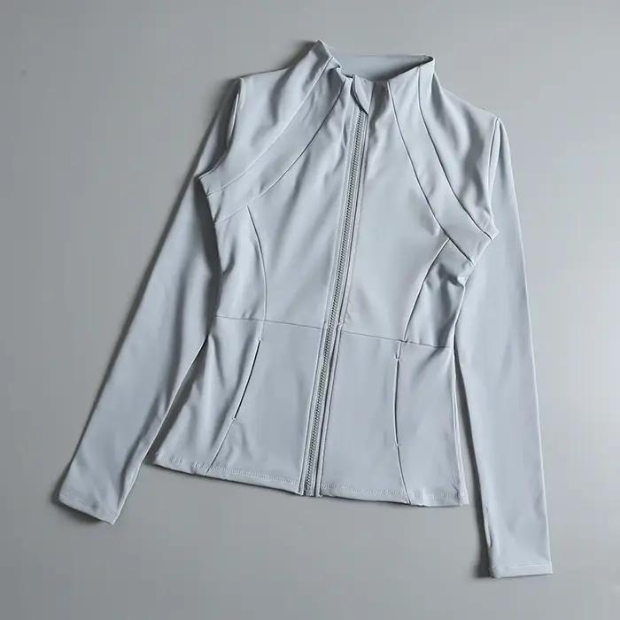 Manteau de yoga femme manches longues élastique lâche pour exercice fitness et soutien quotidien