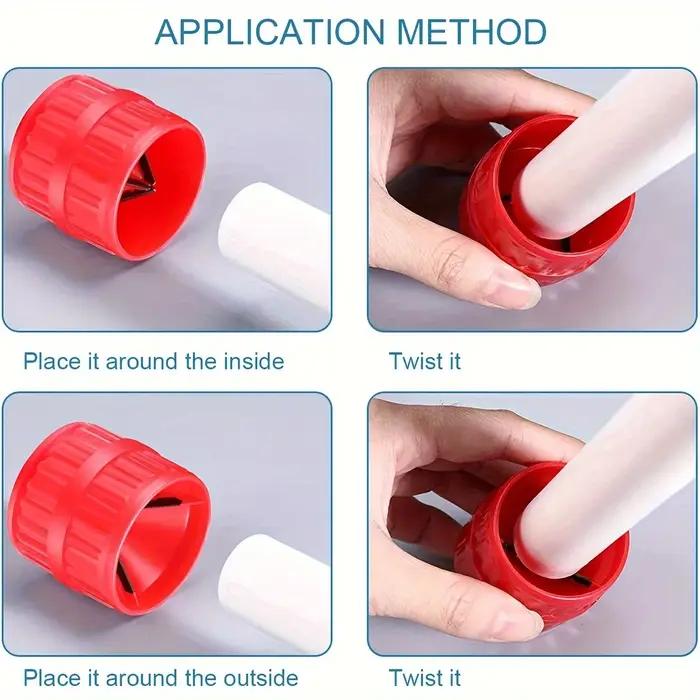 Tube externe interne rouge, tuyaux métalliques, outil d'ébavurage robuste, outil de chanfrein pour T