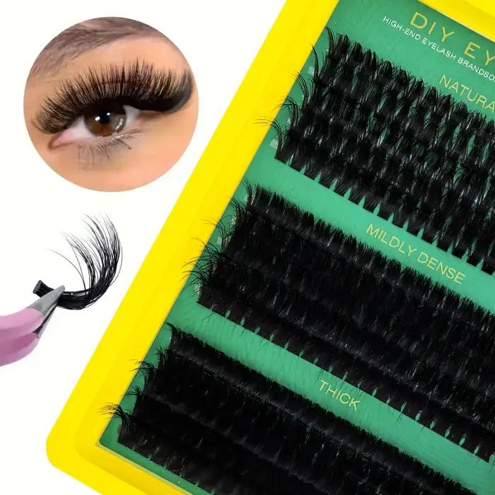 60D80D100D Faux cils épais de longueur mixte, style œil de chat bouclé en D pour un look moelleux et