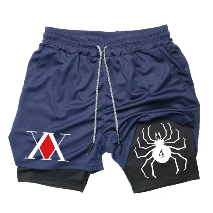 Short de sport Hunter x Hunter pour homme, pantalon de jogging bicouche, respirant, à séchage rapide
