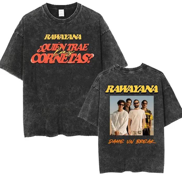 T-shirts Rawayana Donde Es El After 2026 Nouveau Album pour Hommes et Femmes, T-shirt Vintage Lavé à