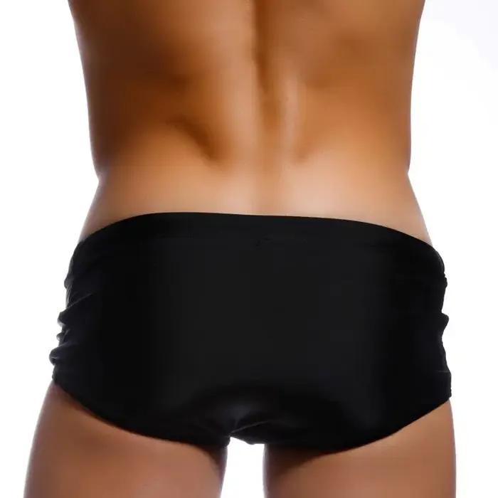Maillot de bain homme boxer noir brésilien - Slip de plage sexy sportif uni sous-vêtements