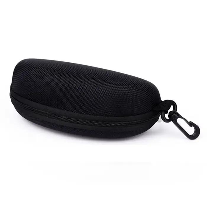 Étui de luxe pour lunettes de soleil à fermeture éclair EVA, boîte de protection en cuir PU noir de