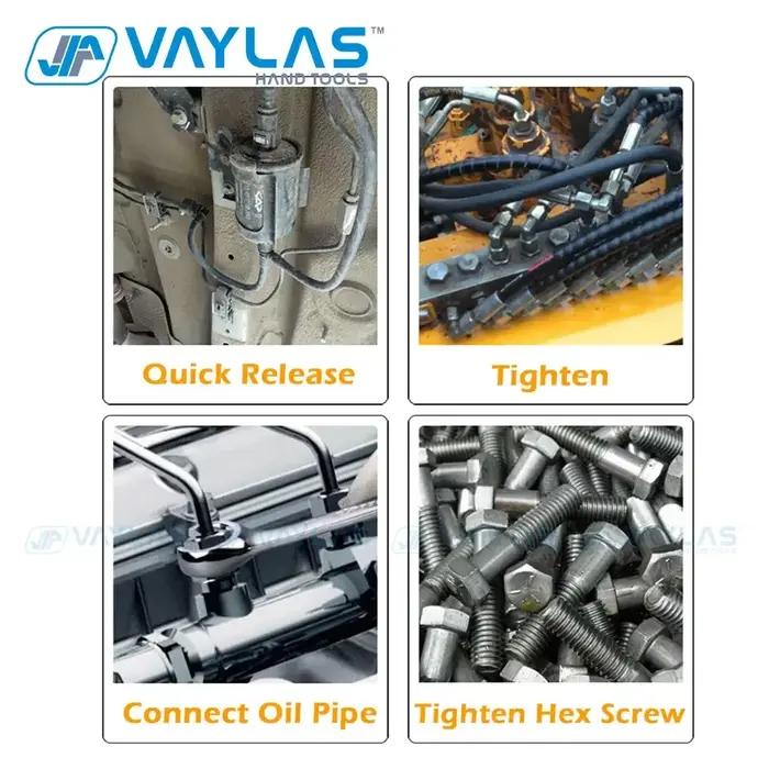 Jeu de clés à écrou évasé pour tuyau d'huile, 6-22mm, multi-outils, polissage complet, couple élevé,