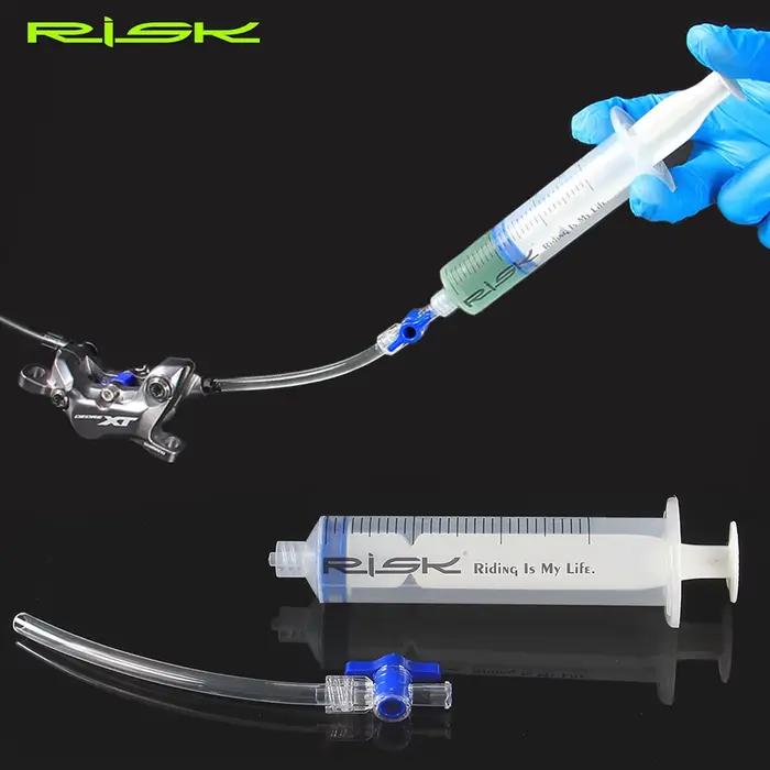 RISK – outil de purge de frein de vélo, seringue avec marche/arrêt, frein à disque hydraulique, outi