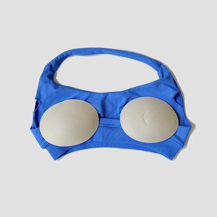 Soutien-gorge de sport sans couture pour femmes, bretelles au cou, dos nu, rembourré, haut de Yoga,