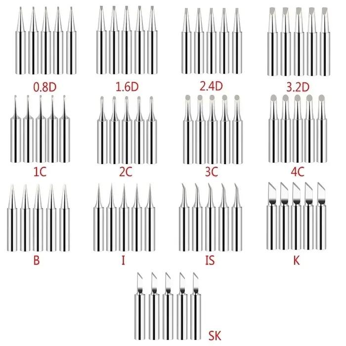 Embouts de fer à souder 900M-T, 5 pièces, embouts de soudage sans plomb IS/I/B/K/SK/2.4D/3.2D/1C/2C/