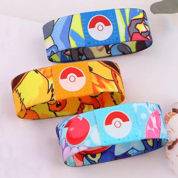 Bracelet élastique de sport support de poignet en polyester dessin animé étiquette tissée par sublimation pour homme et femme occasion sportive et quotidienne