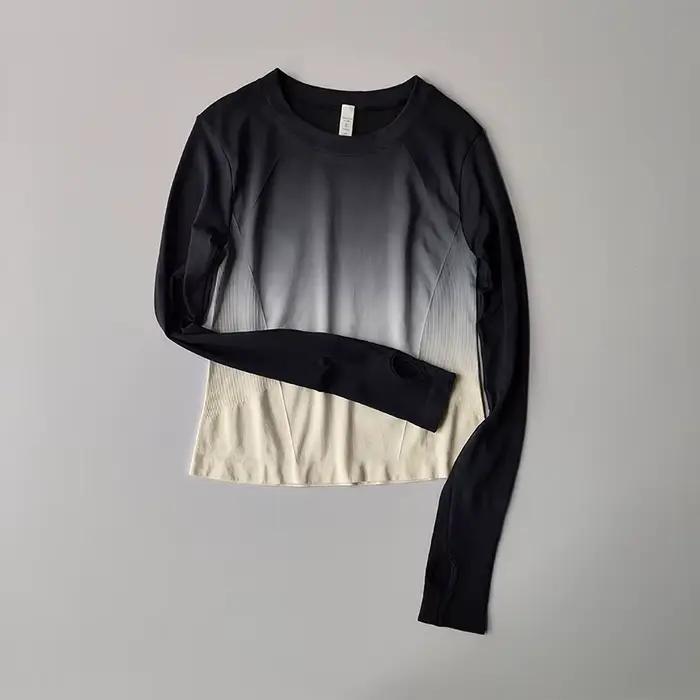 T-shirt sport amincissant femme - Combinaison fitness yoga moulant séchage rapide manches longues