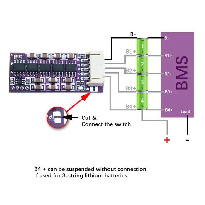 Batterie au Lithium Li-ion Lifepo4 LTO 3S 4s 5s 6s 8s 14s 17s 21s, égaliseur actif, carte d'équilibr