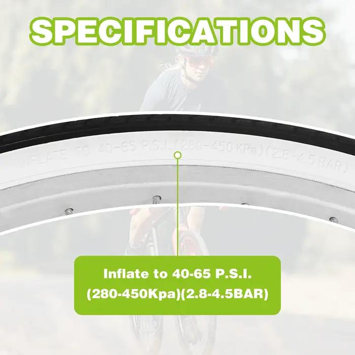 Pneu vélo 26x1.75 ZUKKA pliant mural blanc - Antidérapant drainage urbain banlieue