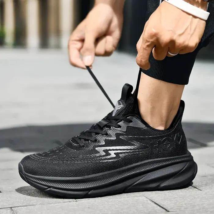 Chaussures de course pour hommes amorti en plein air antidérapant Jogging respirant formateur course