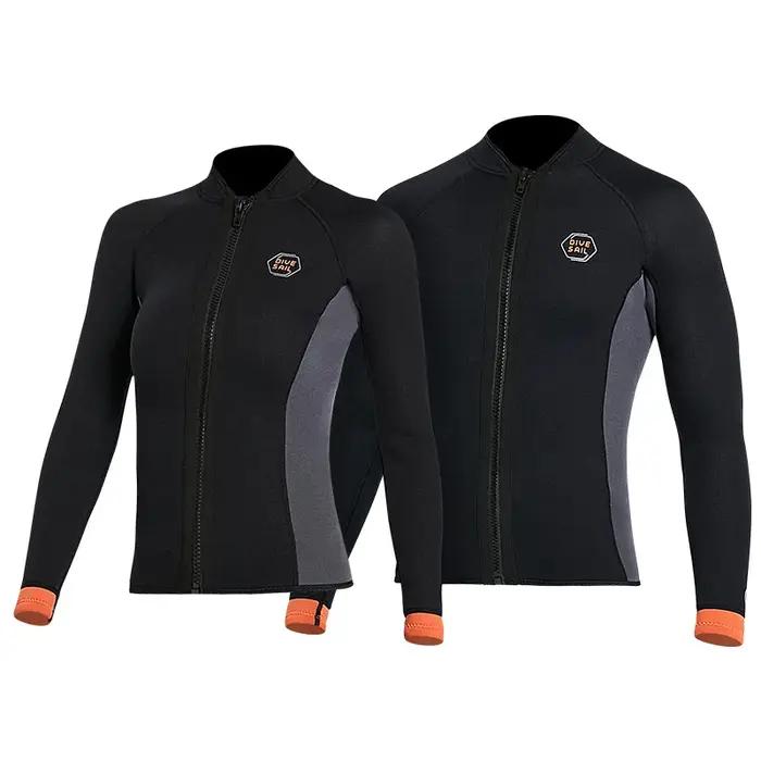 Combinaison en néoprène à manches longues pour hommes et femmes, combinaison fendue, veste chaude, p
