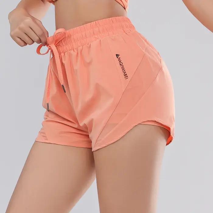 Short de sport pour femmes, yoga, fitness, taille haute, ample, trois-quarts, haute élasticité, séch