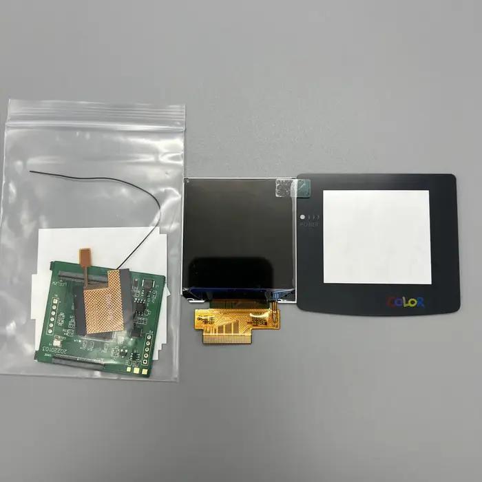 Taille originale nouvel écran LCD haute luminosité 2.45 "pour Nintendo Gameboy couleur GBC LCD. Pas