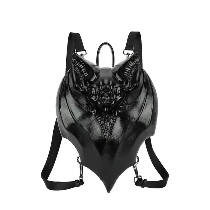 Sac à dos gothique noir en forme de chauve-souris pour fille, sac à main d'halloween, sacs de haute