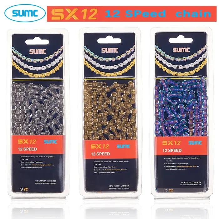 SUMC chaîne 12 vitesses vtt vélo de route diamant série chaîne 126L ultraléger SX12SL couleur vélo d