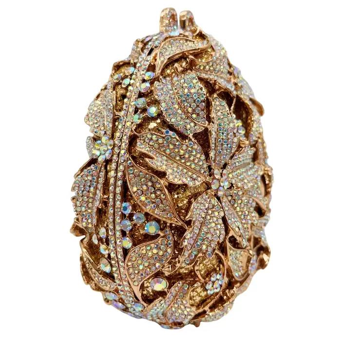 Sac en diamant en forme de trois fleurs, goutte d'eau de luxe de haute qualité, fête de mariage en d
