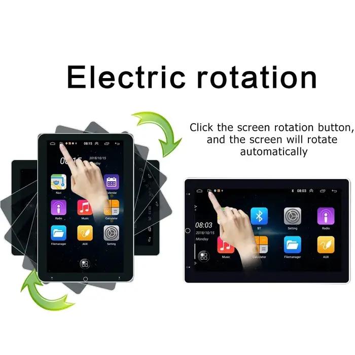 Lecteur vidéo de voiture rotatif automatique, radio stéréo universelle, GPS, Android 14.0, Apple Car