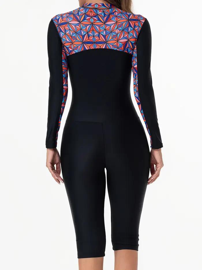 Nouveau Maillot de Bain Une Pièce Slim Anti-UV 2026 pour Femme – Maillot de Bain Patchwork Haute Éla
