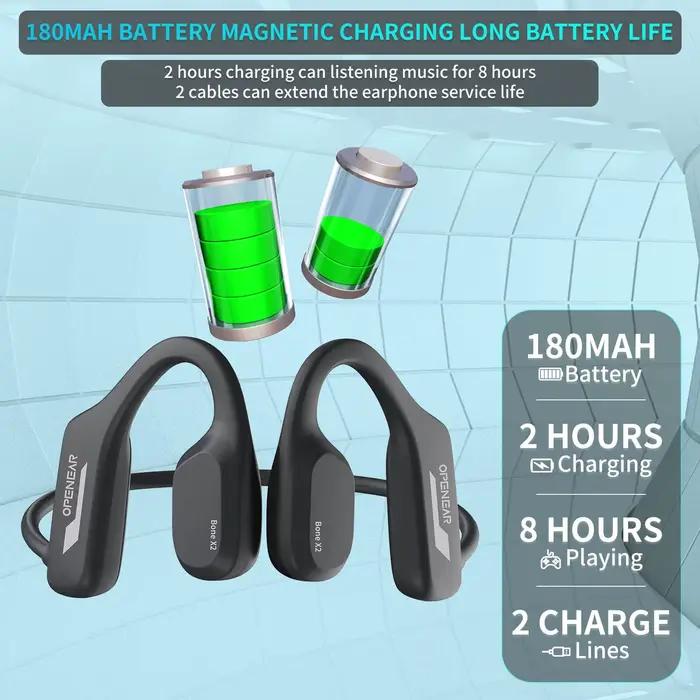 EASYBUDS casque sous-marin à Conduction osseuse casques à oreille ouverte sans fil 8G mémoire lecteu