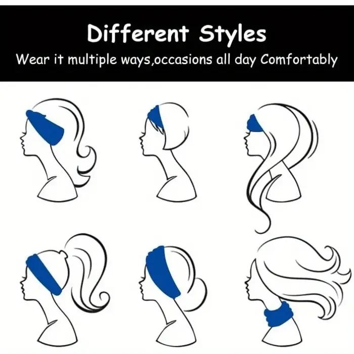 10 pièces bandeau élastique bandeaux de mode pour les femmes, couleur unie course Fitness Yoga bande