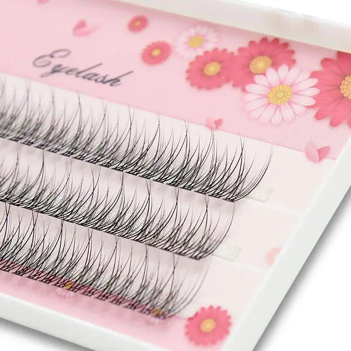 Kimcci 120 pièces Extensions de cils individuels en vison de qualité supérieure, effet queue de pie,