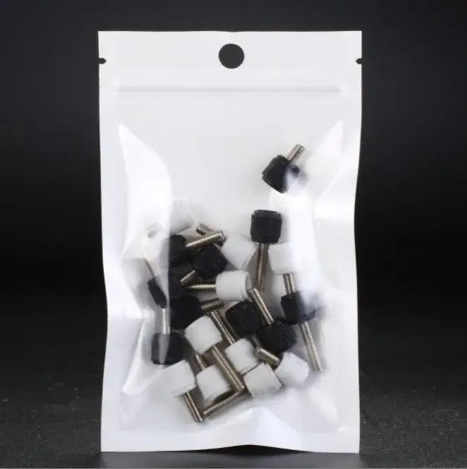 100 sacs d'emballage transparents blancs à fermeture éclair pour DIY, logo, snacks, bonbons, coques
