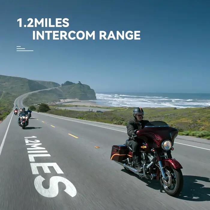 Interphone Bluetooth pour casque de moto Lexin-G2P jusqu'à paire 6 coureurs et conception de gros bo