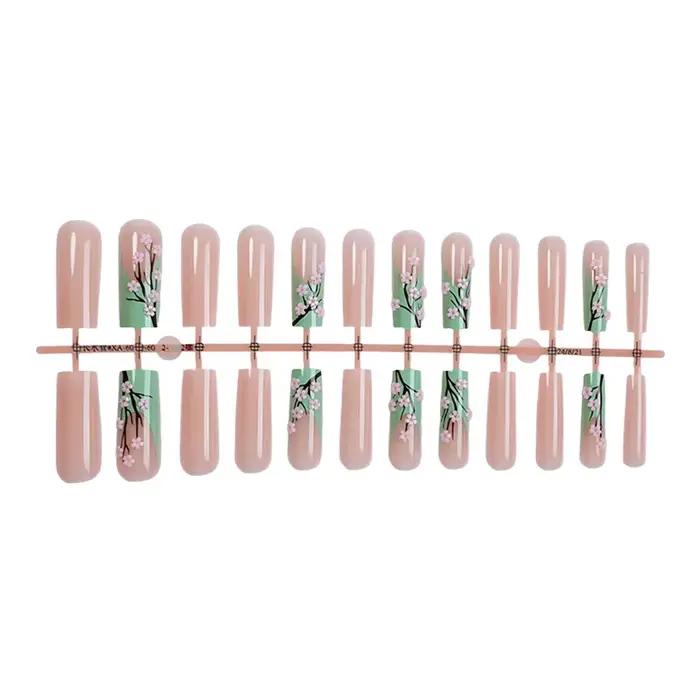 Fausses Fleurs de Ballerine Longue, 24 Pièces, Décor Vert Français, Couverture Complète, Fausse Épic