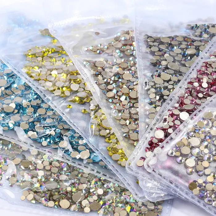 1440 pièces mélange taille SS3-SS20 verre à Champagne dos plat strass ombre dorée paillettes Non cor