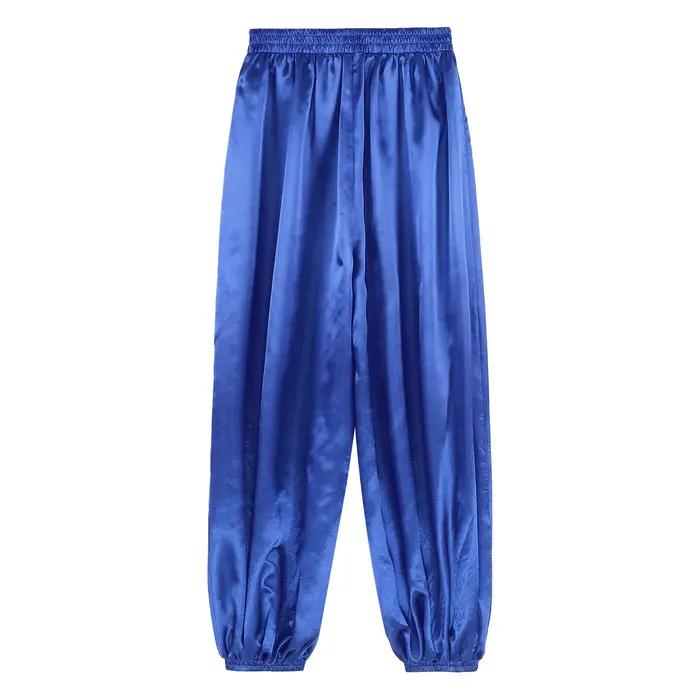 Pantalon ample en satin pour femmes, idéal pour la danse du ventre, la danse indienne, les fêtes à t