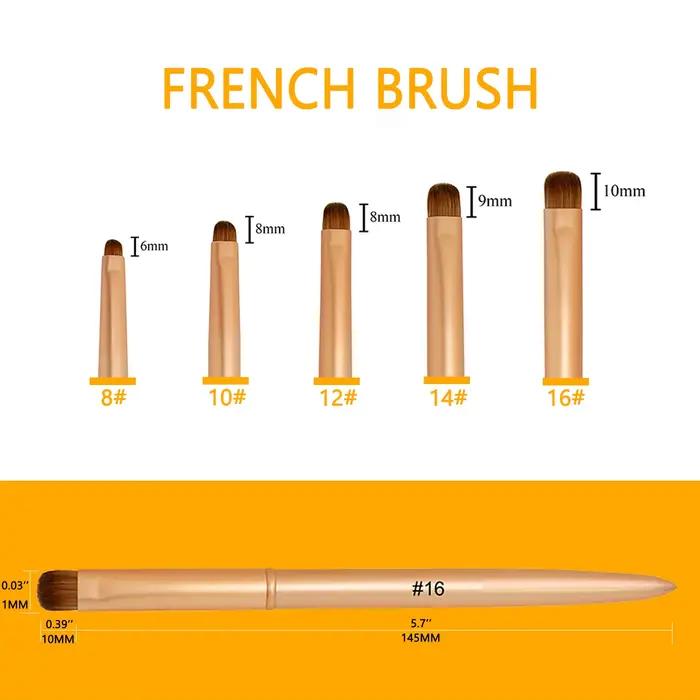 Kolinsky – brosse à ongles française, dessin acrylique, strass, peinture sur Gel, manche en métal do