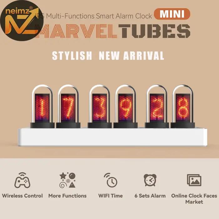 Réveil à Tube Nixie IPS, contrôle WIFI, avec lumières RGB colorées, pour la décoration de salle de j