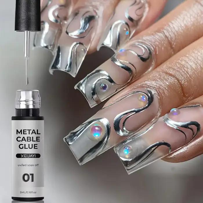 Vernis à ongles en Gel pour peinture métallique dorée, effet miroir métallique 3D, peinture pour des