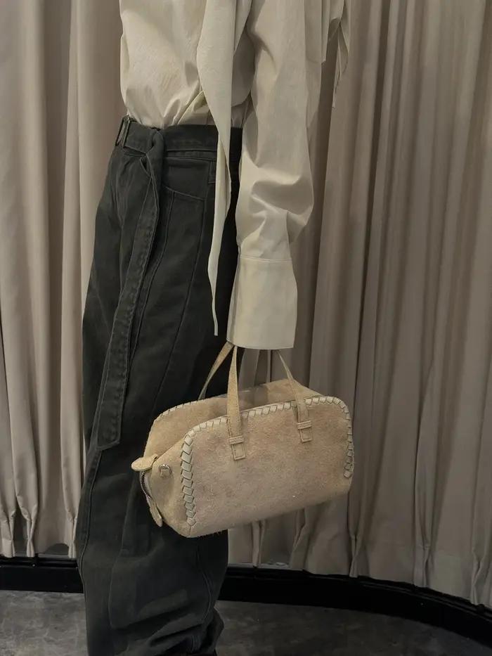 Sac fourre-tout en cuir véritable pour femmes, sac à main en daim pour les déplacements, le Shopping