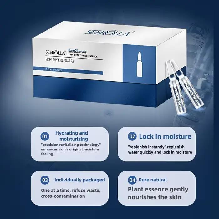 Sérum à l'acide hyaluronique anti-âge hydratant rétrécissant les pores essence blanchissante pour soins de la peau et instruments à micro-aiguilles occasions spéciales