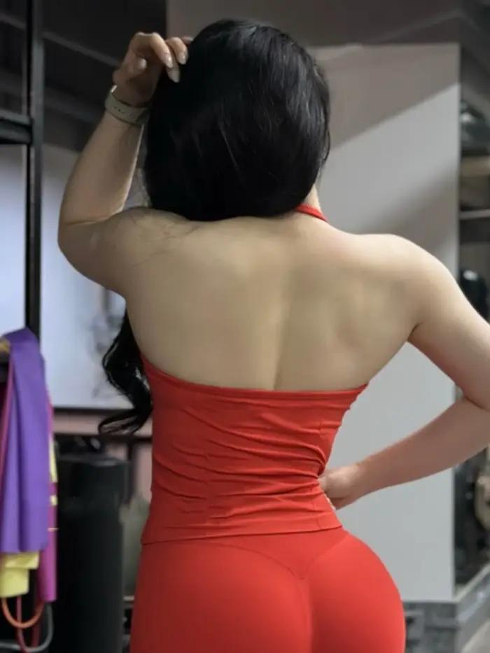 Haut de gymnastique à bretelles longues sans couture, sans Logo, dos nu, vêtements de gymnastique po